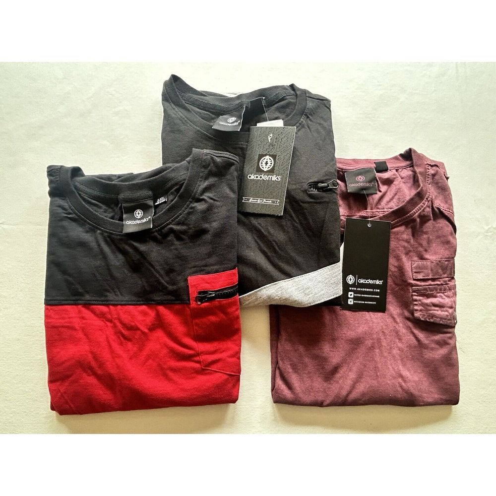 Lot Of 3 Akademiks 2xl Tee Shirts NWT Jeanius Level‎
